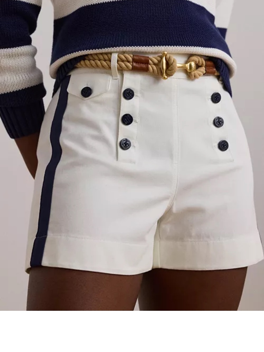 NEW Ralph Lauren white and navy nautical shorts